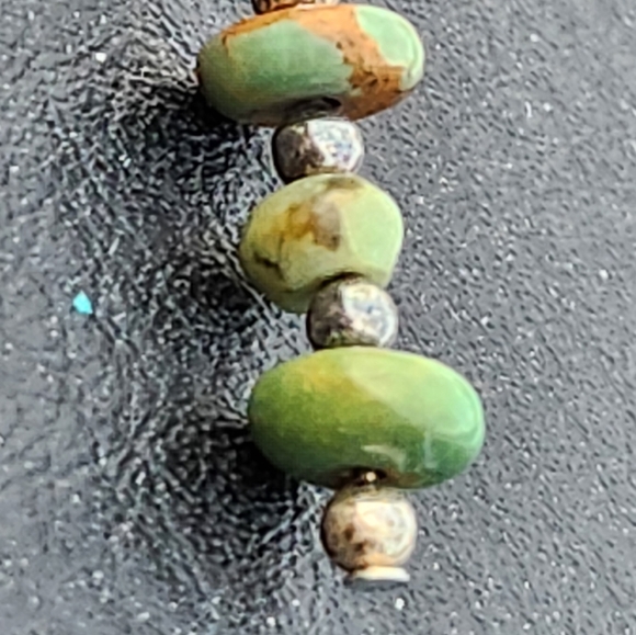 Beaded Turquoise Pierced Earrings - Picture 2 of 6